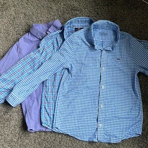VINEYARD VINES SIZE 7 YOUTH BOY WHALE SHIRTS BUTTON UP SHIRTS (lot of three)
